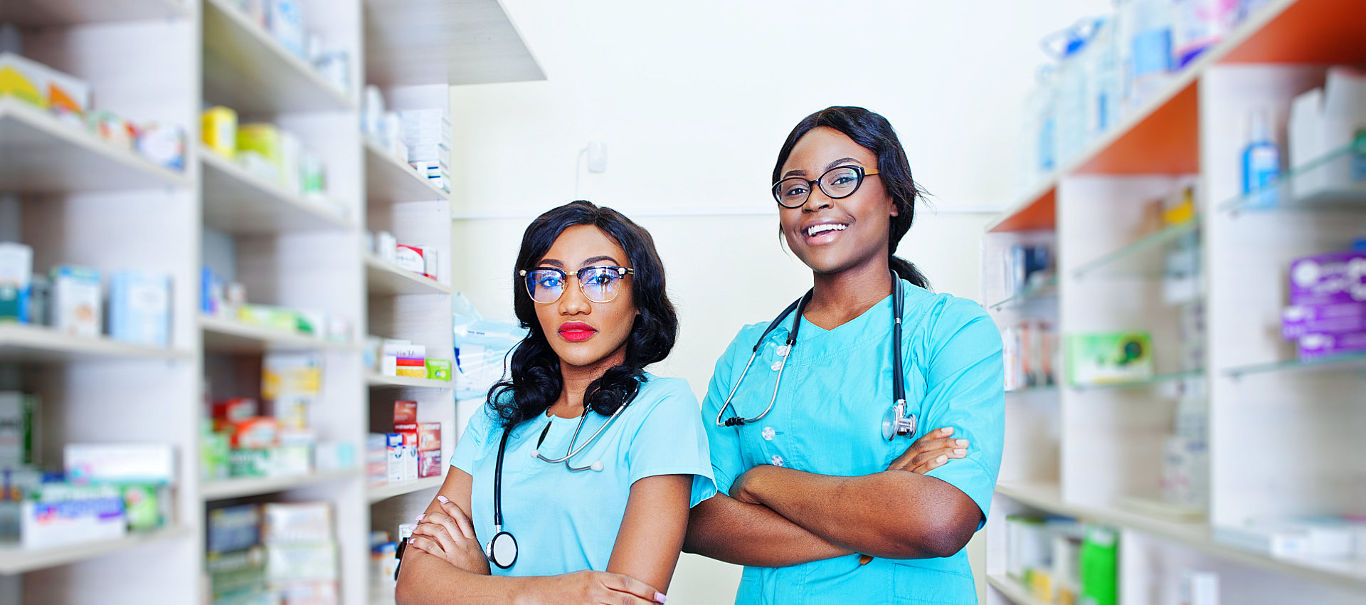 two medical staffs smiling